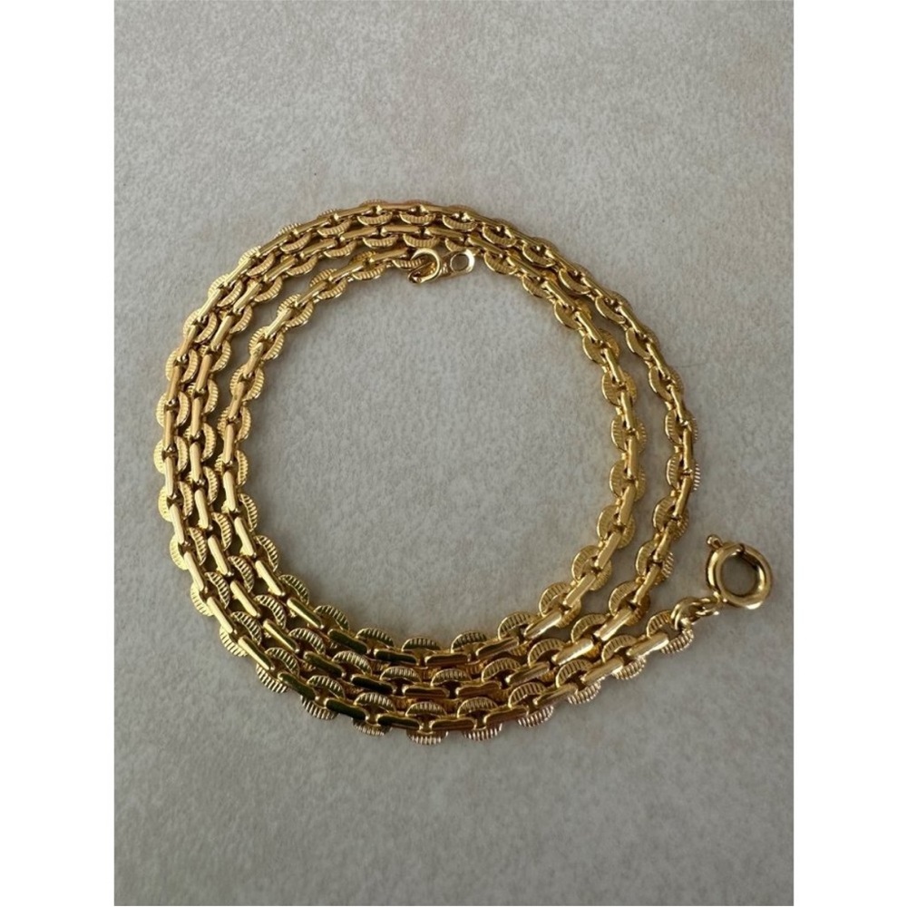 Vintage | Korea signed vintage gold plated textured chain links necklace